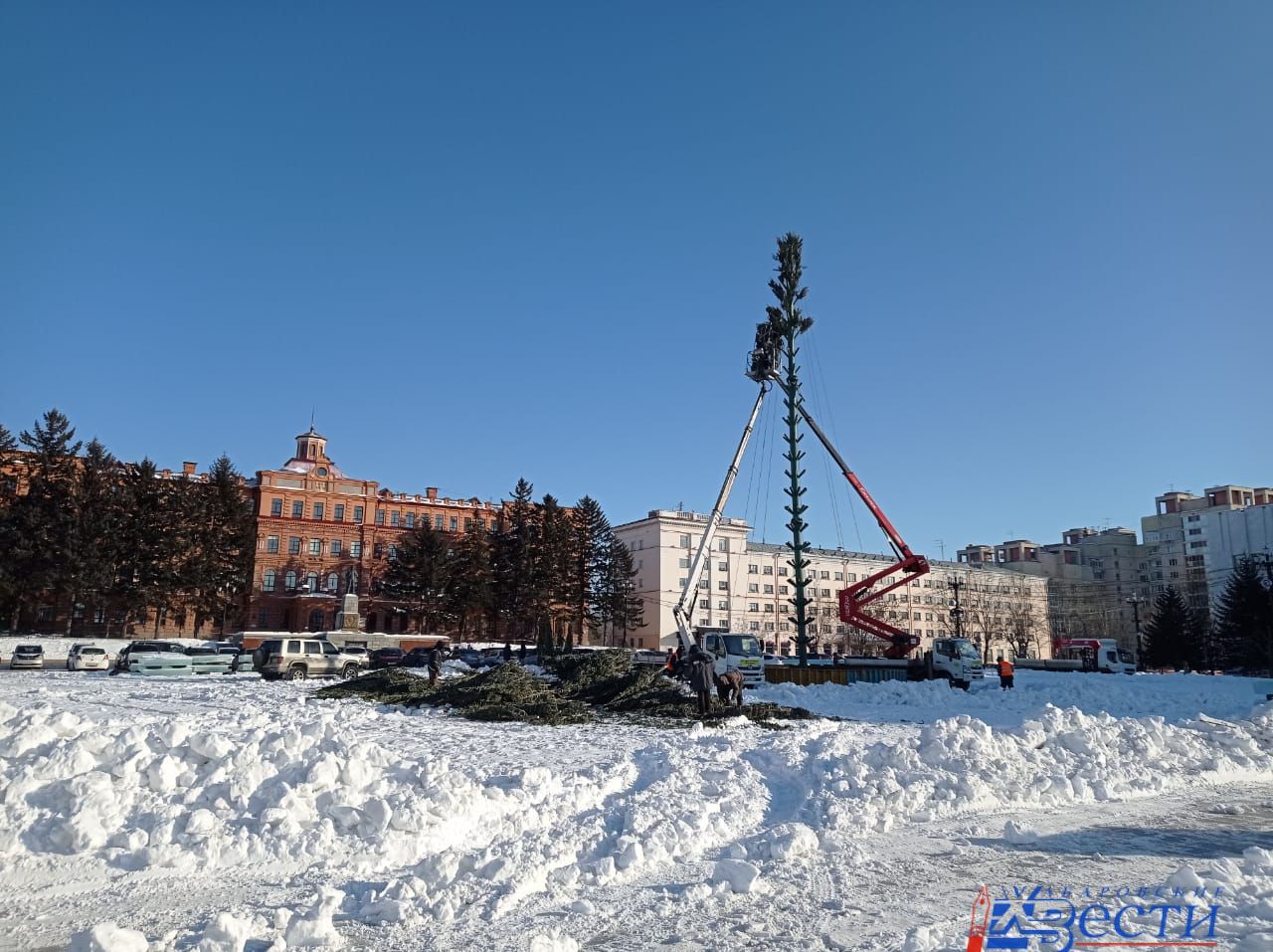 площадь ленина зимой в хабаровске