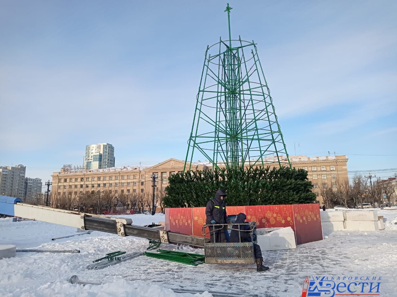 площадь ленина зимой в хабаровске